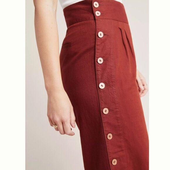 NWOT Anthropologie Buttoned Wide-Leg Pants - Picture 3 of 7